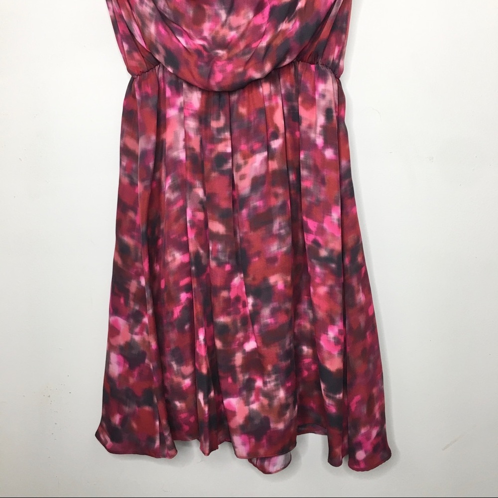 Alicia + Olivia Red‎ Watercolor Silk Mini Dress - Picture 7 of 16